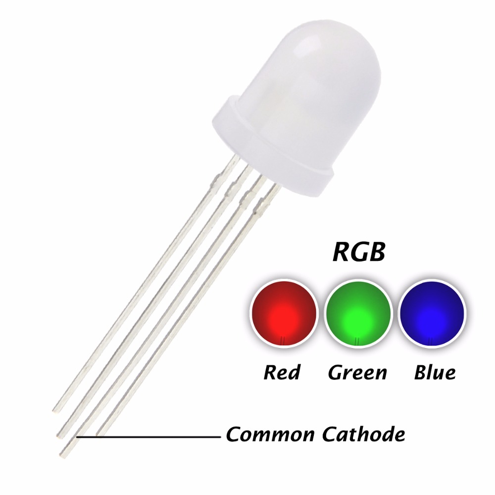 gemeinsame Anode Color : Common Cathode gemeinsame Kathode Diode YSVSPRF Dioden 10 Stück = Vollfarben zerstreute RGB LED 10mm 