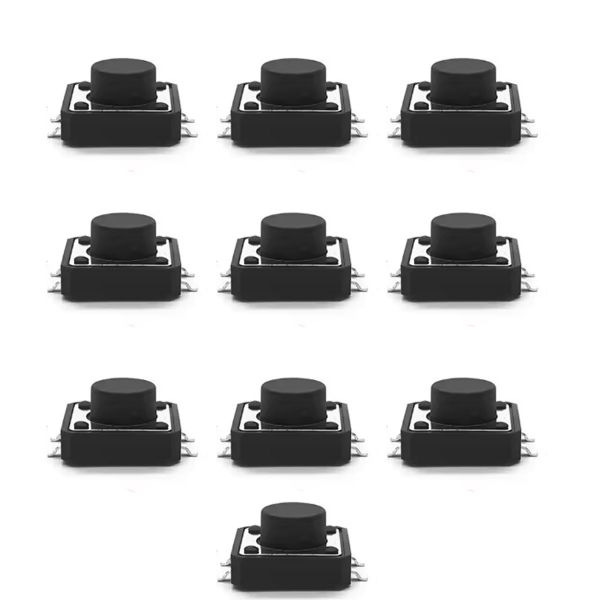 10x SMD-Taster 12x12x6mm Drucktaster für Leiterplattenmontage