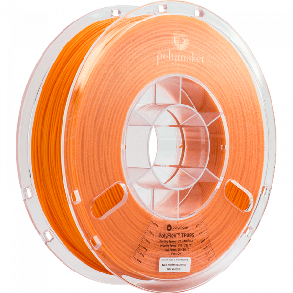 Polymaker PolyFlex TPU95 Filament Orange 1.75mm 750g