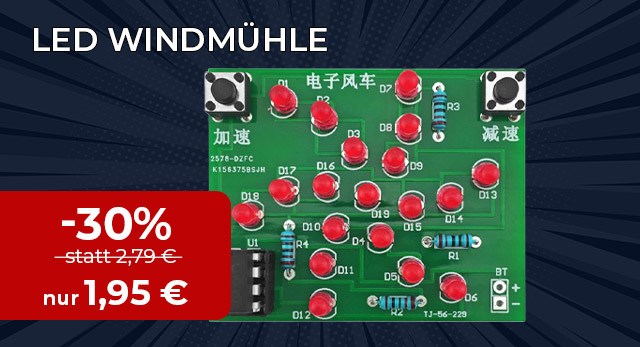 Bausatz Elektronische LED Windmühle