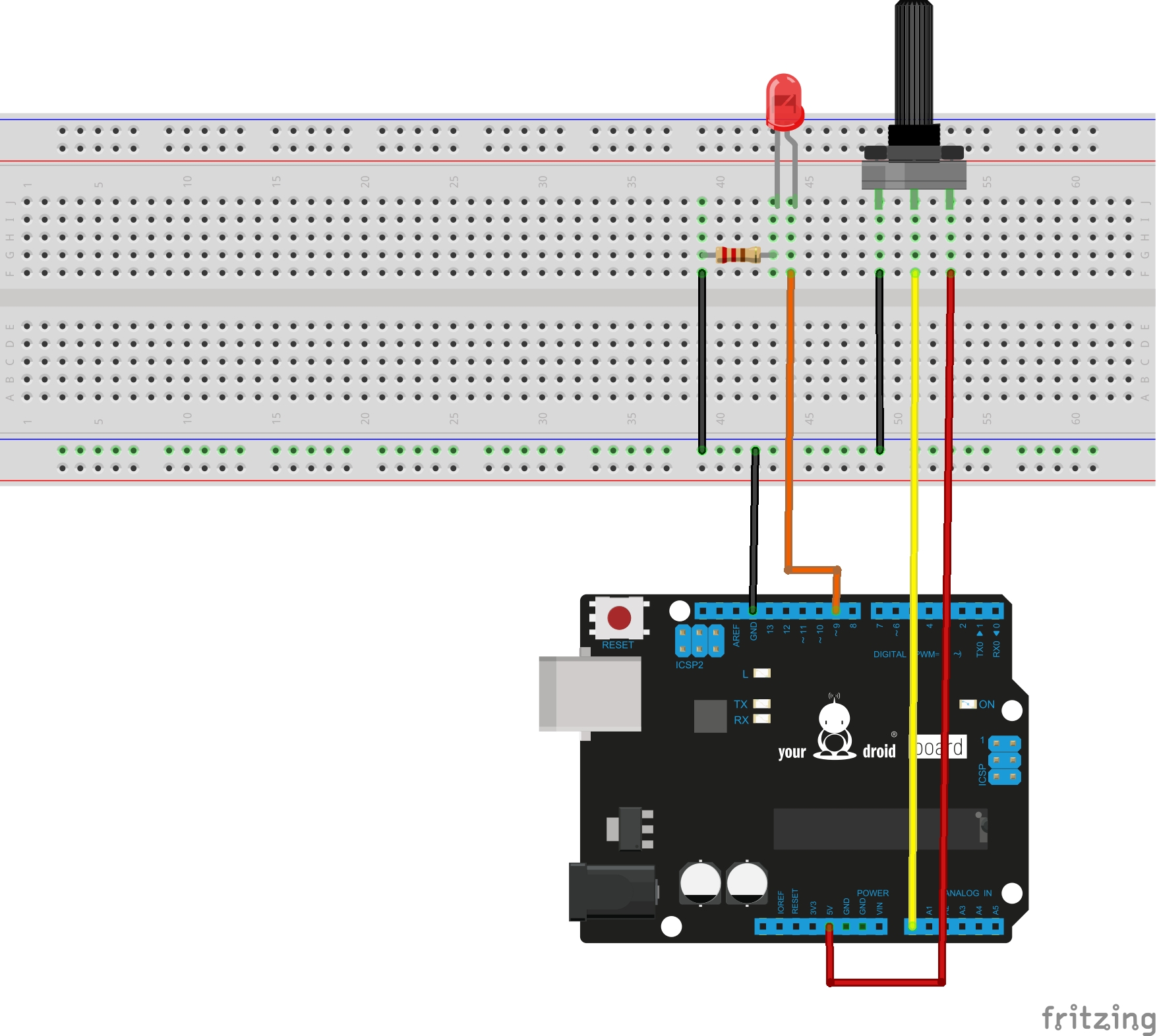 Potentiometer_Steckplatine