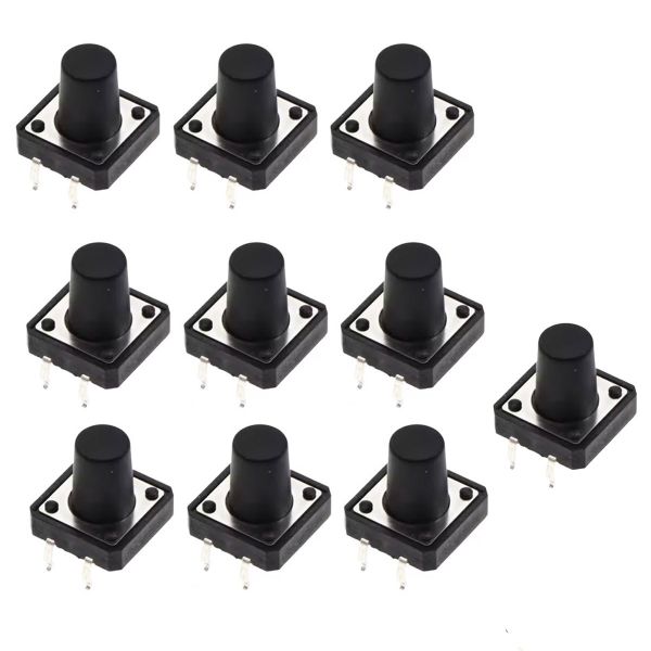 10x Taster 12×12×12mm THT – Drucktaster mit taktiler Rückmeldung für Arduino & Prototyping