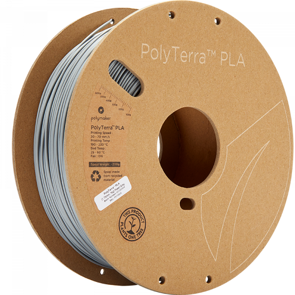 Polymaker PolyTerra PLA Filament Fossil Grey 1.75mm 1kg