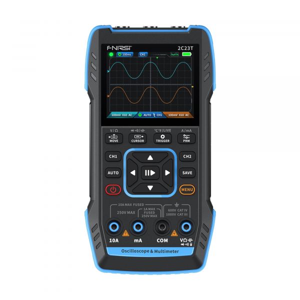 FNIRSI 2C23T – Handheld-Oszilloskop mit Multimeter und Funktionsgenerator (10 MHz, 50 MS/s, 2 Kanäle