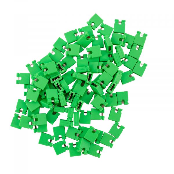 100 Jumper Kurzschlussbrücken 2.54mm grün