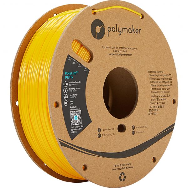 Polymaker PolyLite PETG Filament Gelb 1.75mm 1kg