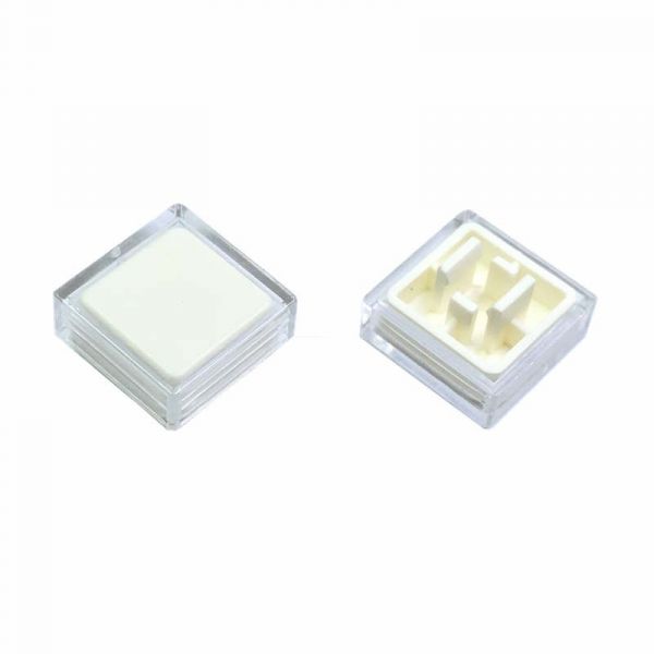 10x A14 Keycaps weiß + transparente Abdeckkappen für 12×12×7,3 mm Taster