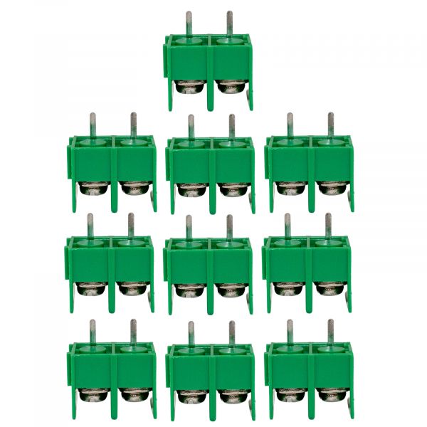 10x Schraubklemmenblock 300V 20A KF7,62 2 Pin 7,62mm AWG 24–12 / 0,2–2,5 mm²