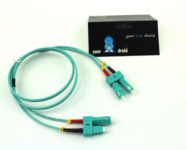 Glasfaser LWL Duplex Patchkabel LC-SC 50/125µ OM3 5m