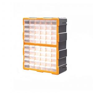 Kleinteilemagazin Sortimentskasten erweiterbar 60 Fächer (Orange)