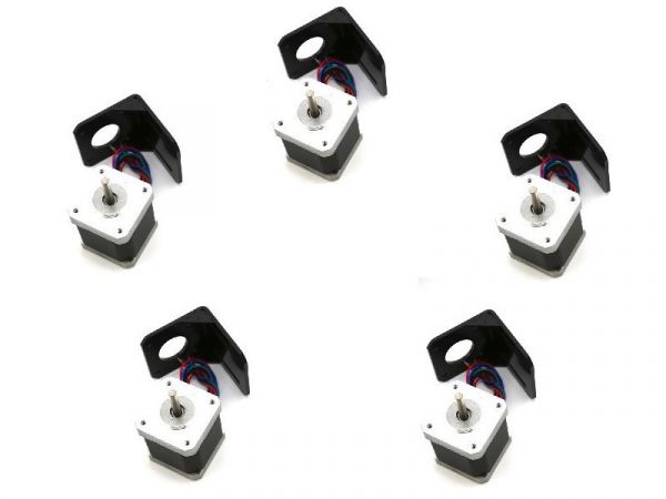 5x Nema 17 Schrittmotor 42BYGHW811 mit Halterung