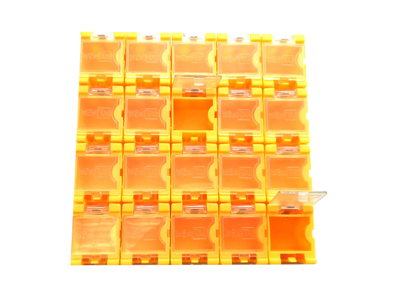 leer 20x Container Box orange Aufbewahrung für SMD Bauelemente 
