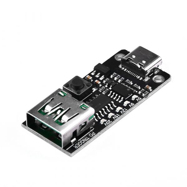 USB-C PD Trigger Board 100W – 5A Spannungsauswahl 5V/9V/12V/15V/20V mit USB-A