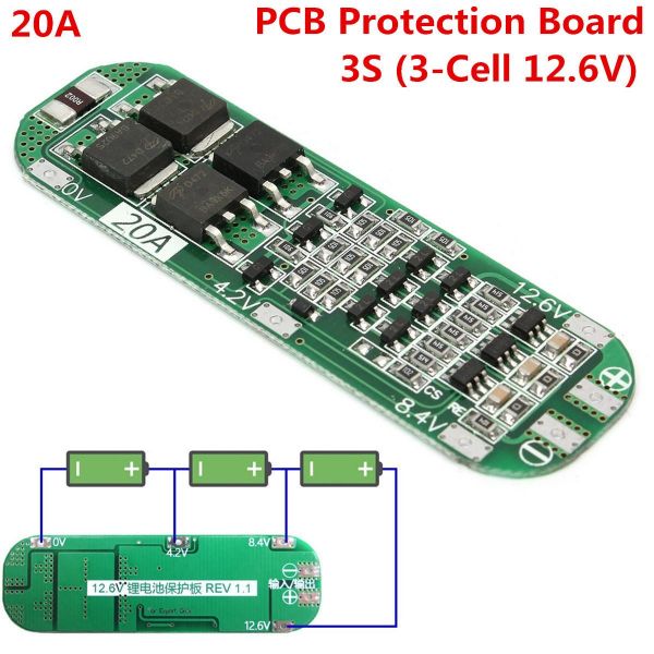 3S 20A Li-ion Lithium Batterie 18650 Ladegerät PCB BMS 12.6V Cell Schutz Board