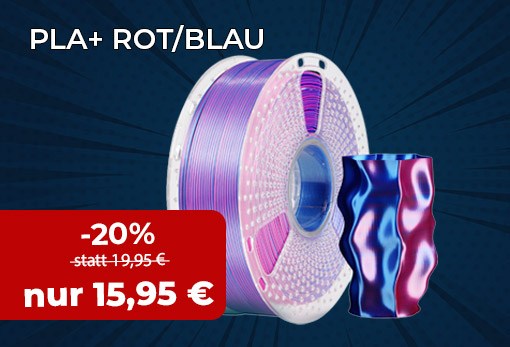 DualColor Biosilk PLA+ Filament Rot/Blau