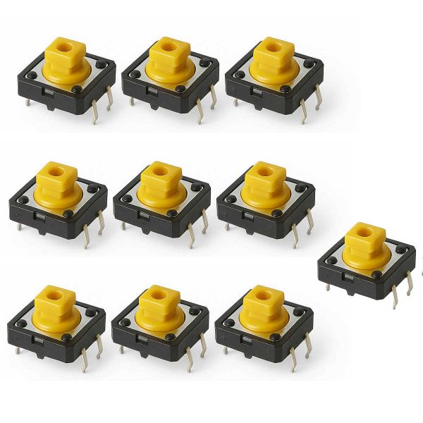 10x Taster Druckknopf Microtaster 12x12x7,3mm THT