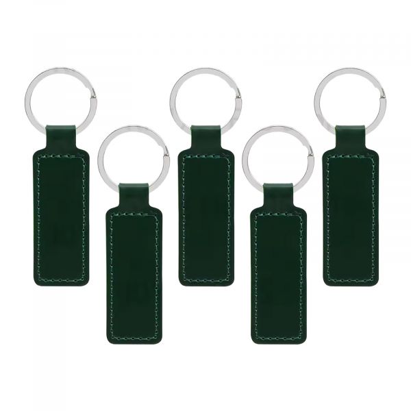 5x PU-Leder Schlüsselanhänger Rohlinge Armee Grün– Ideal für Gravur & DIY