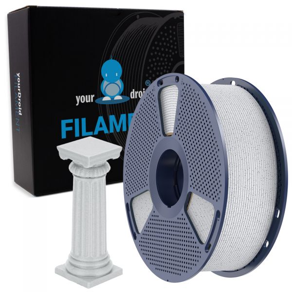 yourDroid PLA Filament Marmor klassisch Weiss 1.75mm 1kg