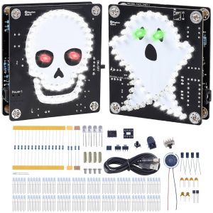 Bausatz: Halloween Totenkopf/Geist zum Löten mit LEDs und Soundeffekt