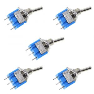 5x Kippschalter SPDT 3A 250V MTS-102 Ein-Ein 5x Kippschalter SPDT 3A 250V MTS-102 Ein-Ein