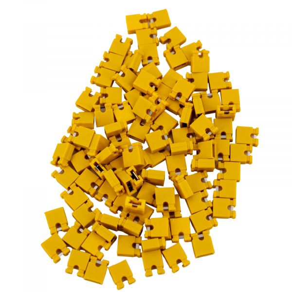 100 Jumper Kurzschlussbrücken 2.54mm gelb