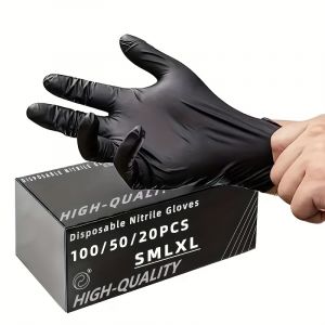 100 Stück Schwarze Nitrilhandschuhe Größe L Einweg Handschuhe