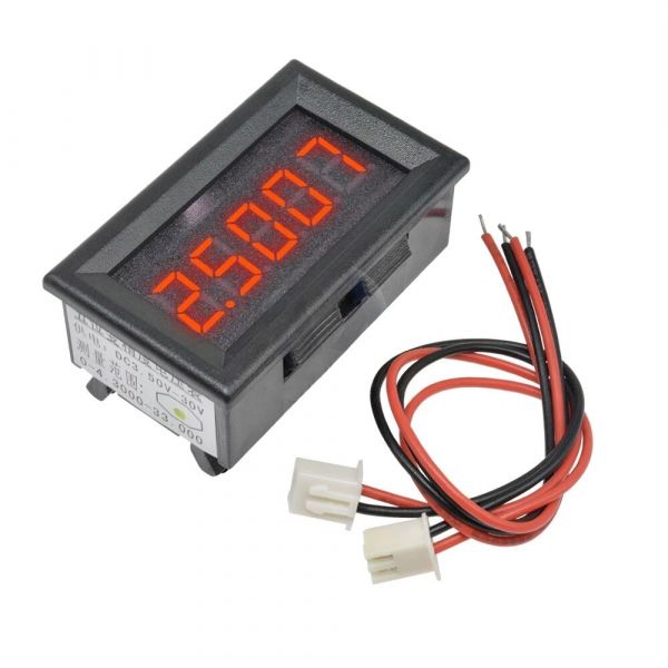 Digitales Voltmeter mit LED-Display DC 0-4.3000-33.000 V (rot)
