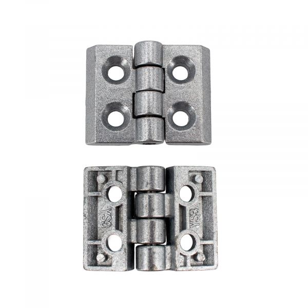 2x Metall Scharniere für 2020 Aluminiumprofile Silber