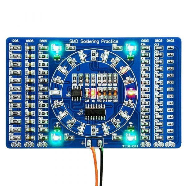 Bausatz SMD Übungsplatine Lauflicht (für Fortgeschrittene!)