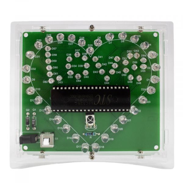 Bausatz: Love LED-Herz zum Löten mit Gehäuse