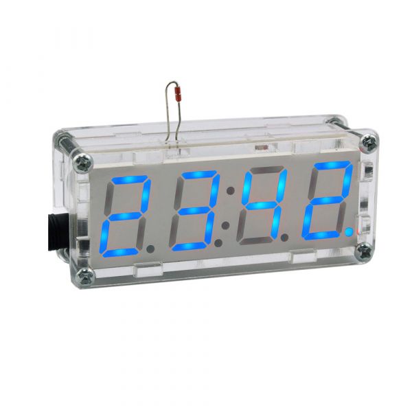 Bausatz Elektronische Uhr mit 4 Bit Display Blau