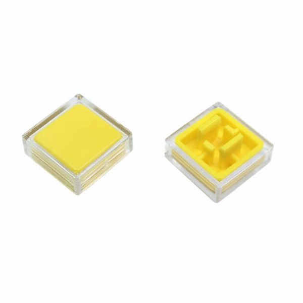10x A14 Keycaps gelb mit transparenter Abdeckung für 12×12×7,3 mm Taster