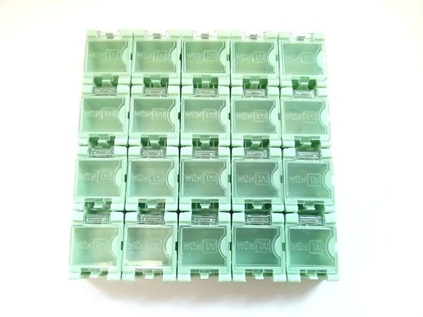 1x 20 Container Box (leer) für SMD Bauelemente - hellgrün
