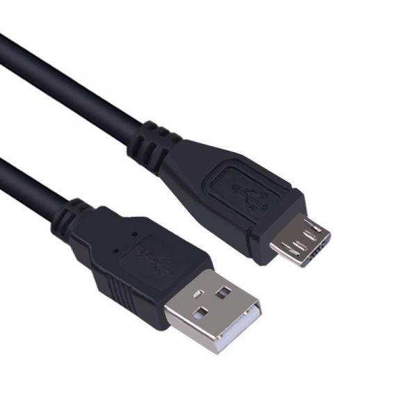 yourDroid 1,8m USB 2.0 Kabel, A-Stecker auf Micro-B-5pol-Stecker, Vernickelt, Schwarz