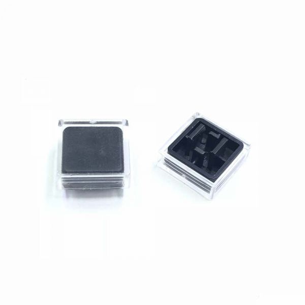 10x A14 Keycaps schwarz + transparente Abdeckkappen – passend für 12×12×7,3 mm Taster
