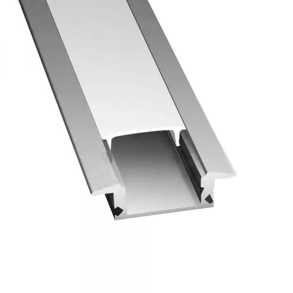 LED Aluminium Profil Schiene flach 17x7mm mit Abdeckung (Silber)