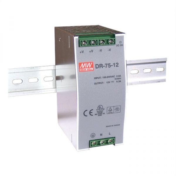 MeanWell DR-75-12 75W 12V 6,3A Hutschienen Netzteil DIN-RAIL