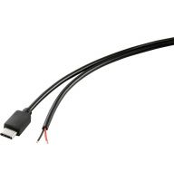 TRU COMPONENTS Strom-Kabel Raspberry Pi [1x USB-C Stecker - 1x offene Kabelenden] 1.00 m Schwarz