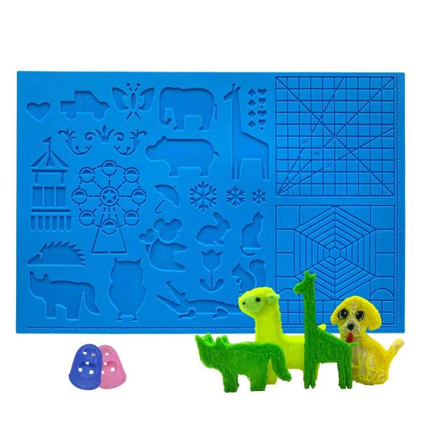 3D-Druckstift Silikonmatte mit Tiermotiven für 3D-Druckstifte (blau)