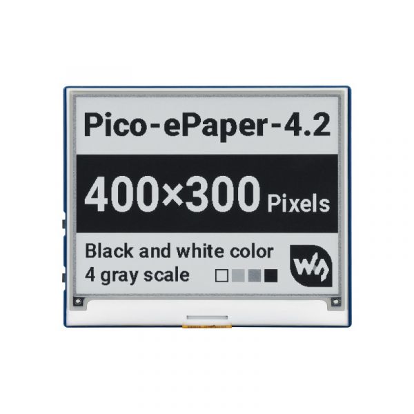 Waveshare 4.2" E-Paper Display Modul für Raspberry Pi Pico, 400×300