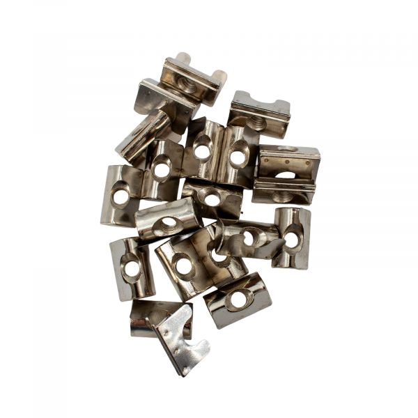 20x Nutenstein M6 Nut 8 einschwenkbar mit Feder